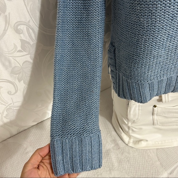 H&M Cerulean Blue Ribbed Knit Turtleneck Sweater - Picture 4 of 8